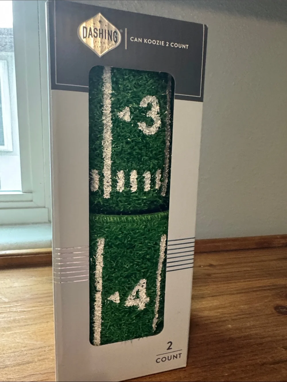Home Accents Green Football Field Can Koozies - 2 Pack
